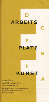 Flyer zur Ausstellung "Arbeitsplatz Kunst"