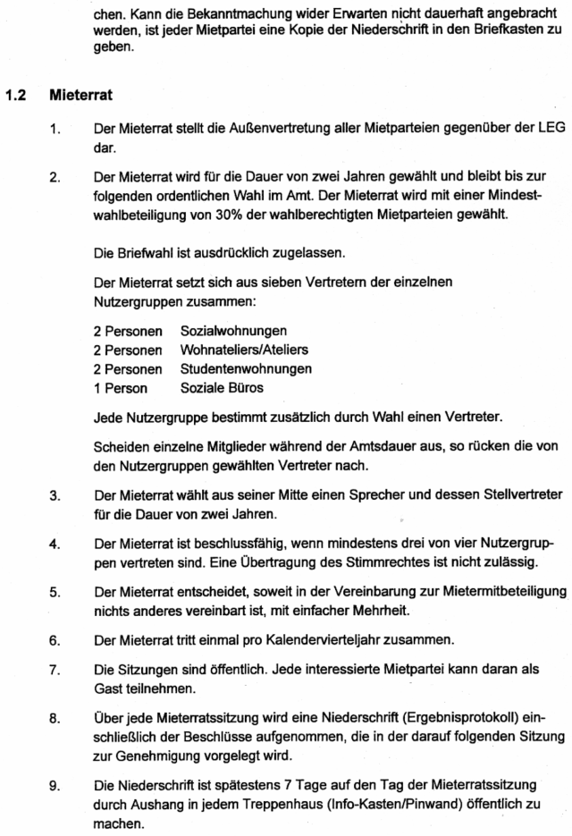 Vereinbarung ber MieterInnenbeteiligung im Salzmannbau in Dsseldorf-Bilk, Seite 3
