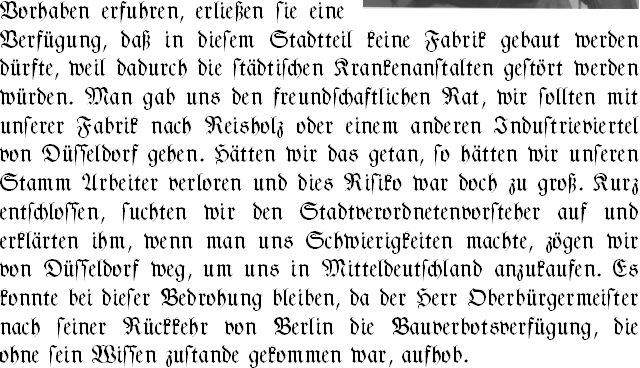Text von Max Jagenberg in Fraktur, Absatz 1, Forts. Textversion ist verlinkt.