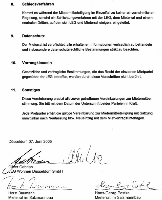 Vereinbarung über MieterInnenbeteiligung im Salzmannbau in Düsseldorf-Bilk, Seite 7